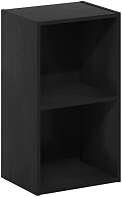 Furinno PASIR Book Shelf, 2-Tier Modern Bookshelf, Open Shelves Bookcase 9 x 12 x 21, Easy Assembly, for Living Room, Bedroom, Home Office, Blackwood - Image 6