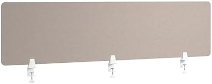 Bush Business Furniture 70W Desktop Privacy Screen in Warm Beige, Desk Mounted Office Partition with Acoustic Sound Dampening Panel by BushBusinessFurniture