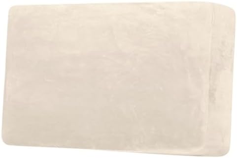 H.VERSAILTEX Velvet Stretch Individual Cushion Cover Plush Cushion Slipcover for Loveseat Sofa Furniture Protector Seat Cushion Sofa Cover (1 Piece Loveseat Cushion Cover, Cream) by HVERSAILTEX