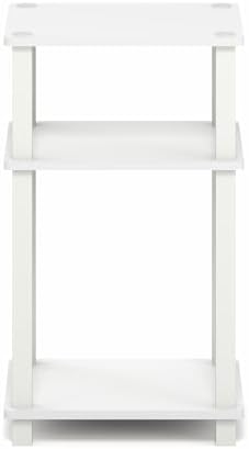 Furinno JUST Toolless 3-Tier Side Table, Open Shelf End Table, White - Image 4
