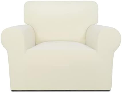 PureFit Super Stretch Chair Covers Fleece Couch Covers for Sofa Ivory by PureFit