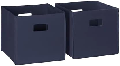 RiverRidge Folding Storage Bins - 2-pack of 10in Tall Navy Cubes by RiverRidgeHome