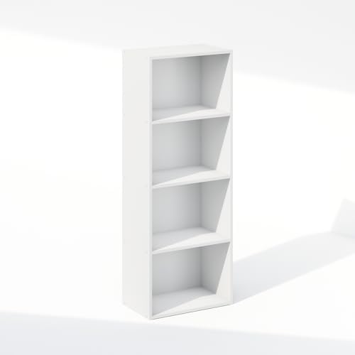 Furinno Reed Closet Organizers and Storage, 4-Tier Closet Organizer, Open Shelf Closet Storage, for Wardrobe, Bedroom, Living Room, White - Image 6
