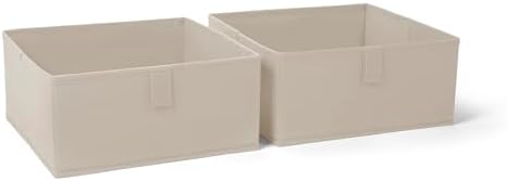 RiverRidge Folding Storage Bins - 2-pack of 5in Tall Taupe Cubes by RiverRidgeHome
