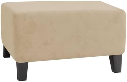 MAXIJIN Velvet Ottoman Slipcover Oversized Stretch Square Rectangle Footstool Slipcover Folding Storage Ottoman Covers for Living Room with Elastic Bottom (Ottoman X-Large, Camel) by MAXIJIN