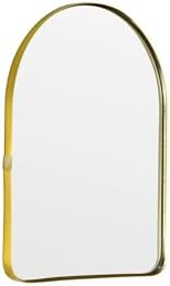 Funly mee Arched Wall Mirror, 7.9 x 11.8 inches, Wall-Mounted Plastic Mirror, for Bathroom and Vanity (Gold, 7.9 x11.8) by Funly+mee