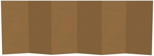 3 ft. Short Brown Temporary Cardboard Folding Screen - 6 Panels by RedLantern