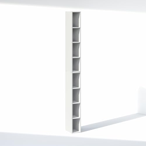 Furinno Fulda 8-Tier Closet Organizers and Storage, Open Shelf, Storage Organizer, 6-Inch Width, for Closet, Bedroom, White - Image 7