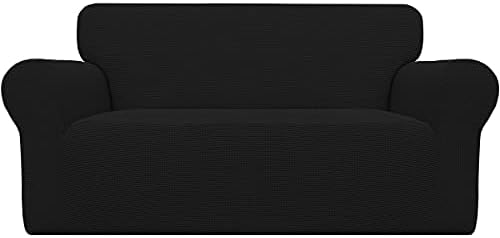 Easy-Going Stretch Oversized Loveseat Couch Covers Washable Black by Easy-Going