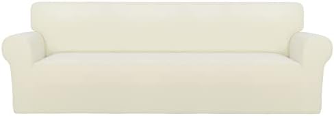 PureFit Stretch Couch Covers for Sofa 4 Seater Slipcovers Ivory by PureFit