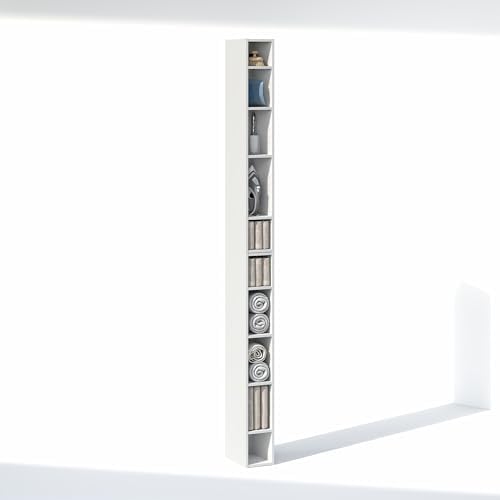 Furinno Fulda 10-Tier Closet Organizers and Storage, Open Shelf, Storage Organizer, 6-Inch Width, for Closet, Bedroom, White - Image 4