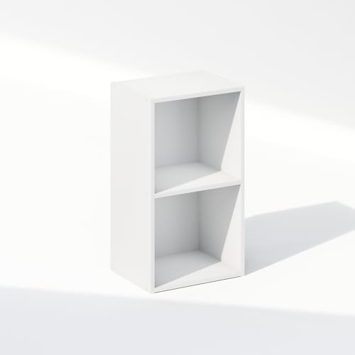 Furinno Reed Closet Organizers and Storage, 2-Tier Closet Organizer, Open Shelf Closet Storage, for Wardrobe, Bedroom, Living Room, White - Image 3