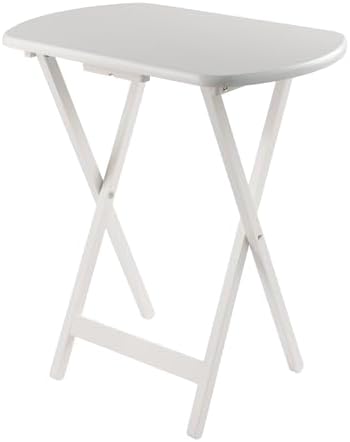 Winsome Corbett Set of 4 Oversized Foldable Snack Tables with Storage Rack, Easy to Store Portable Fold Up Table Set for Kitchen, Living Room TV Dining, Crafts, Puzzles, Work from Home - Image 6
