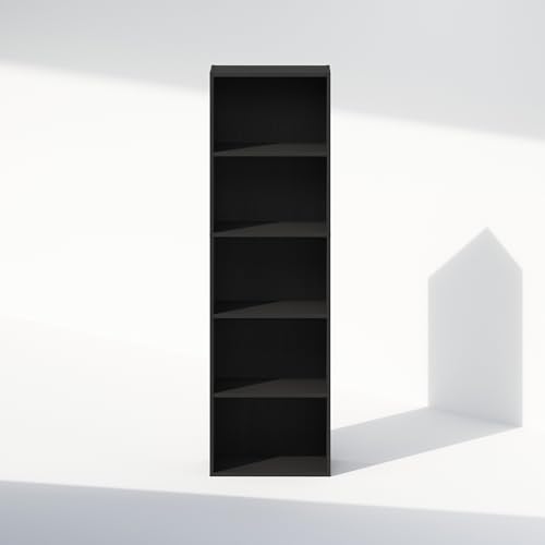 Furinno Reed Closet Organizers and Storage, 5-Tier Closet Organizer, Open Shelf Closet Storage, for Wardrobe, Bedroom, Living Room, Blackwood - Image 5