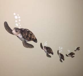 Sea Turtle Family Ocean Wall Decals, Dolphin Fish, Undersea Decor Stickers for Beach Kids Room Sea Wall Stickers, Boys Girls Toddler Baby Nursery Bedroom, Playroom, Bathroom (Sea Turtle Family) - Image 4