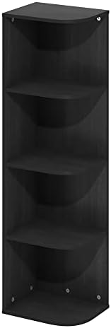 Furinno Pasir 4-Tier Corner Open Shelf Bookcase, Blackwood - Image 6