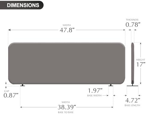 DECOLAB Desk Dividers, Standing Table Partition Panel 48"x18", Sterling - Image 6