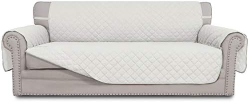 Easy-Going Reversible Couch Cover, 3 Cushion Sofa, Large, Ivory/Ivory by Easy-Going