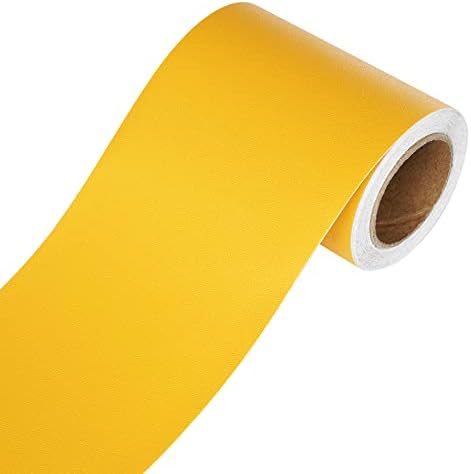 YENHOME Yellow Wallpaper Border Peel and Stick 3"X590" Self Adhesive Yellow Bulletin Board Borders Classroom Waterproof Removable Wallpaper Border Peel and Stick Wall Paper for Bedroom Shelves DIY by Yenhome