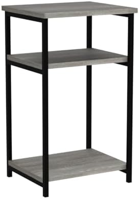 Furinno JUST 3-Tier Metal Frame Telephone Table, Set of 2, French Oak - Image 5