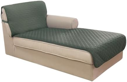 U-NICE HOME Sectional Couch Cover Chaise Lounge Cover, Grey/Beige by U-NICEHOME