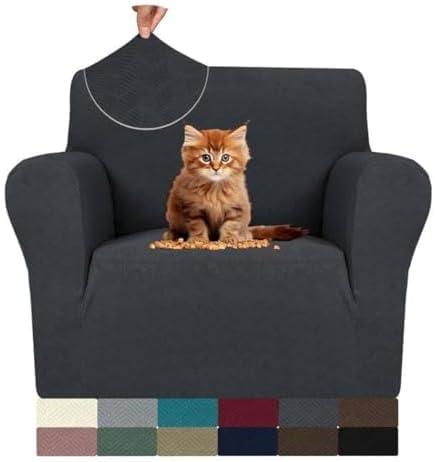 MAXIJIN Chair Covers for Living Room 1 Piece Stretch Sofa Chair Slipcovers with Arms (31"-46") Furniture Protector for Dog Pet Couch Armchair Cover (Chair, Diamond Pattern Gray) by MAXIJIN