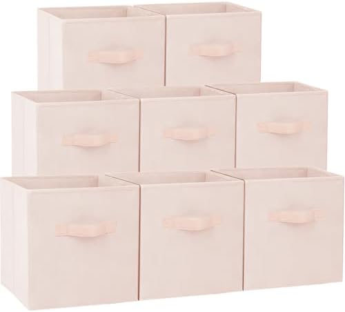 Criusia Storage Cubes - 13 Inch Heavy Duty Fabric Storage Bins for Shelves Closet Cube Organizer - 8 Pack Collapsible Cube Storage Bins Baskets for Clothes Blankets Toys - Nursery Organization by Criusia