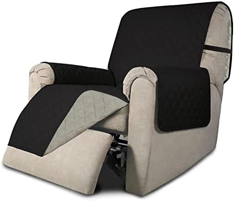 Easy-Going Reversible Couch Cover, Recliner 22 in, Black/Beige by Easy-Going
