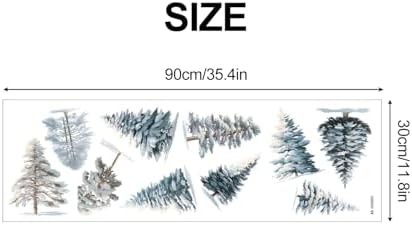 ANNA QUEEN Winter Snow Tree Wall Decals | Peel and Stick Forest Wall Stickers – Removable Watercolor Pine Tree Vinyl Wall Art for Living Room, Bedroom, Nursery & Christmas Winter Décor - Image 2