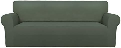 PureFit Stretch Couch Covers for Sofa Large Sofa Slipcovers Grayish Green by PureFit
