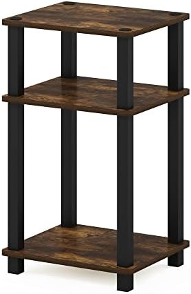Furinno JUST Toolless 3-Tier Side Table, Open Shelf End Table, Amber Pine - Image 7