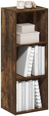Furinno LUDER Book Shelf, 3-Cube Bookshelf, Bookcase with Open Shelves, 9.3 x 12 x 31.5, Easy Assembly, for Living Room, Bedroom, Home Office, Amber Pine by Furinno-FitsYourSpaceFitsYourBudget