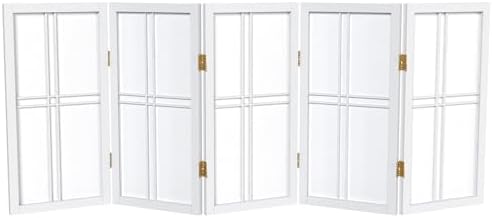 2 ft. Short Desktop Double Cross Shoji Screen - White - 5 Panels by RedLantern