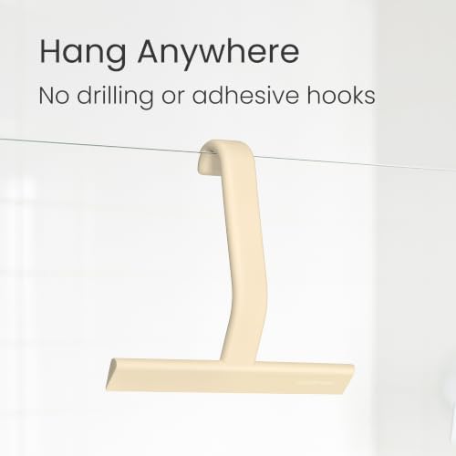 dancemoon JustHang Shower Squeegee with Built-in Hook, 10'' Sand Beige - Image 2