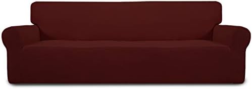 Easy-Going Stretch 4 Seater Oversized Sofa Couch Cover Wine by Easy-Going