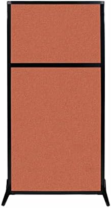 Versare Workstation Partition | Portable Wall Divider | Modern Office Cubicle | Free Standing Privacy Screen | Flexible Work Space | 33" x 70" Papaya Fabric Panels by VERSARE