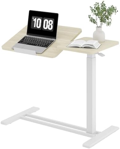 SANODESK 32''Overbed Table Gas Spring Lifting with Wheels&Tilting Desktop by sanodesk