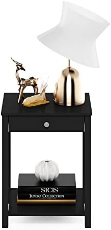 Furinno Classic Side Table with Drawer, 1 Pack, Americano - Image 4