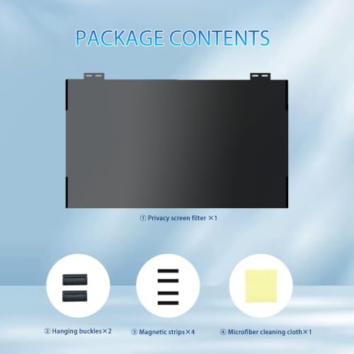 Computer Privacy Screen 23.6 Inch Magnetic, Removable Hanging Privacy Shield for Frameless Monitor 16:9 Widescreen, Anti Blue Light, Anti-Glare Protector - Image 3