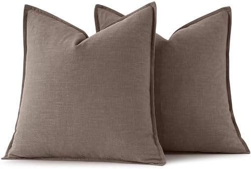 MIULEE Decorative Linen Euro Sham Pillow Covers 24x24 Malt Ball - Image 6
