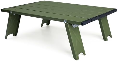 Small Folding Camping Table, Mini Low Portable Beach Tables, Green by Outplea