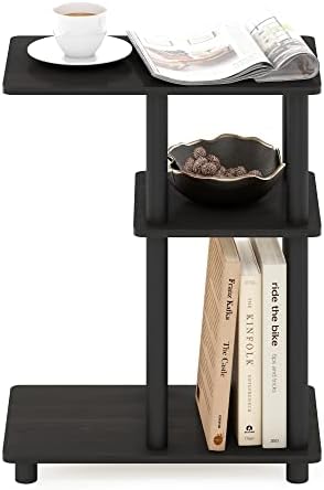 Furinno Turn-N-Tube C-Shape Sofa Side Table, Espresso/Black, Plastic Pole Without Caster - Image 5
