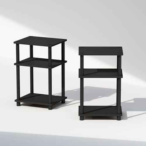 Furinno JUST Set of 2 Toolless 3-Tier Night Stand, Americano - Image 5