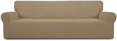 Easy-Going Stretch 4 Seater Oversized Sofa Couch Cover Tan by Easy-Going