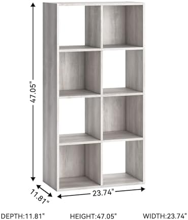 Signature Design by Ashley 8 Cube Storage Organizer Bookcase, Whitewash - Image 3