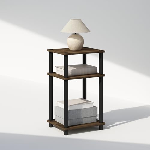 Furinno JUST Toolless 3-Tier Night Stand, Open Storage, Columbia Walnut - Image 4