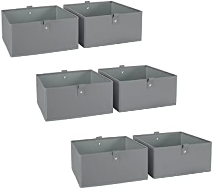 RiverRidge Folding Storage Bins - 6-Pack of 5in Tall Gray Cubes by RiverRidgeHome