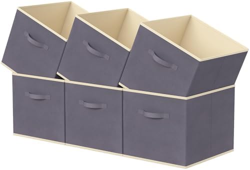 Lifewit Storage Cubes, 11 Inch Organizer Bins, 18L Gray, 6 Packs by Lifewit