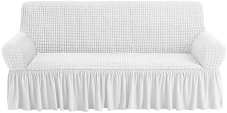 NICEEC Sofa Covers White Couch Cover Stretch Sofa Slipcovers with Skirt by NICEEC