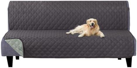 U-NICE HOME Futon Sofa Covers 68''Armless Couch Cover, Dark Grey/Light Grey by U-NICEHOME